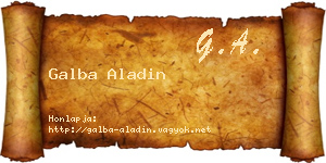 Galba Aladin névjegykártya